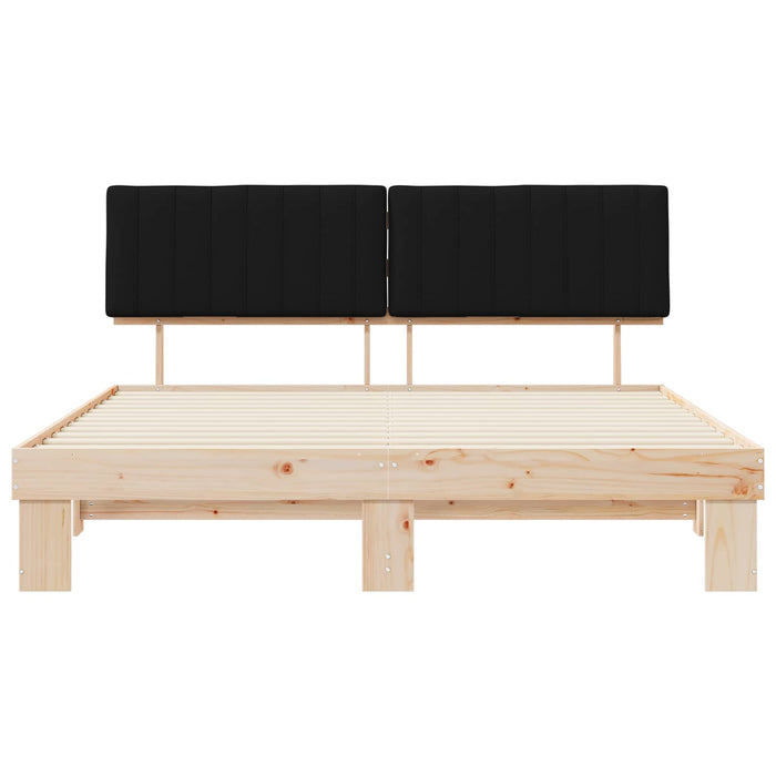 Cadru de pat cu tăblie tapițată cu headboard Negru 180 x 200 cm - WALTI WALTI