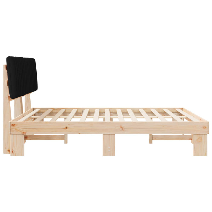 Cadru de pat cu tăblie tapițată cu headboard Negru 180 x 200 cm - WALTI WALTI