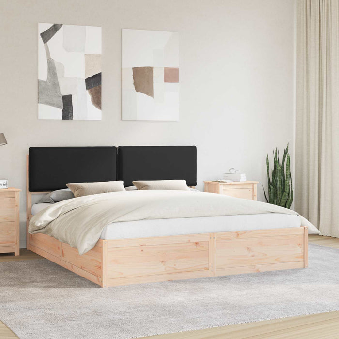 Cadru de pat cu tăblie tapițată cu headboard Negru 180 x 200 cm - WALTI WALTI