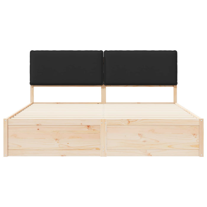 Cadru de pat cu tăblie tapițată cu headboard Negru 180 x 200 cm - WALTI WALTI