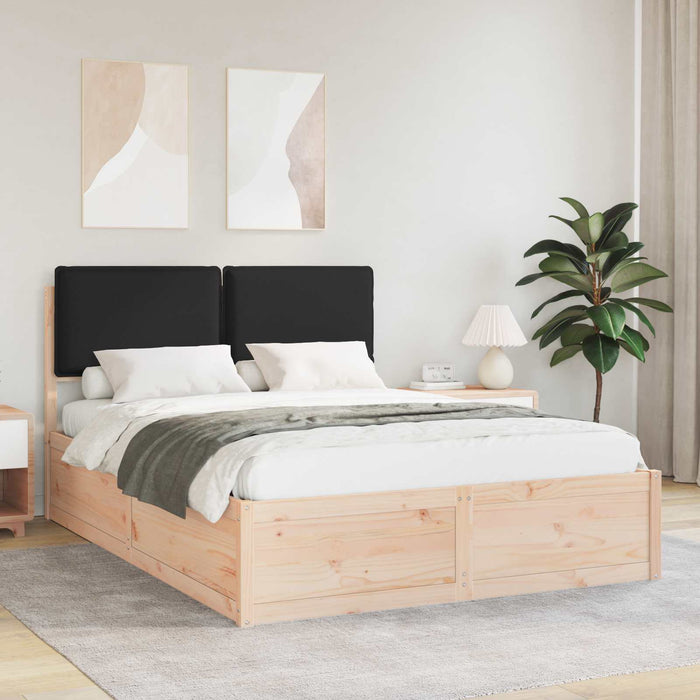 Cadru de pat cu tăblie tapițată cu headboard Negru 140 x 200 cm - WALTI WALTI