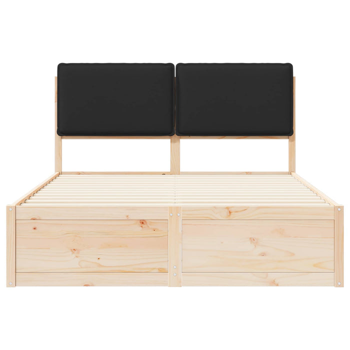 Cadru de pat cu tăblie tapițată cu headboard Negru 140 x 200 cm - WALTI WALTI