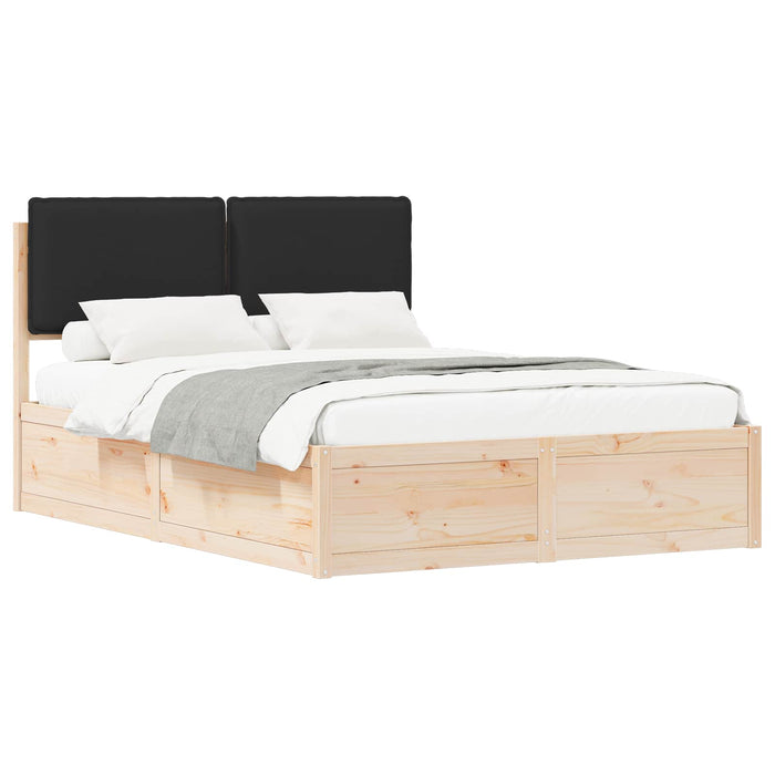 Cadru de pat cu tăblie tapițată cu headboard Negru 140 x 190 cm - WALTI WALTI