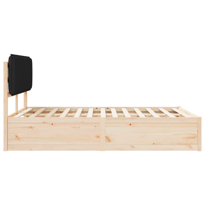Cadru de pat cu tăblie tapițată cu headboard Negru 140 x 190 cm - WALTI WALTI