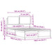 Cadru de pat cu tăblie tapițată Gri deschis 135 x 190 cm - WALTI WALTI
