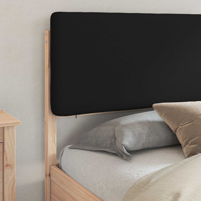 Cadru de pat cu tăblie tapițată cu headboard Negru 200 x 200 cm - WALTI WALTI