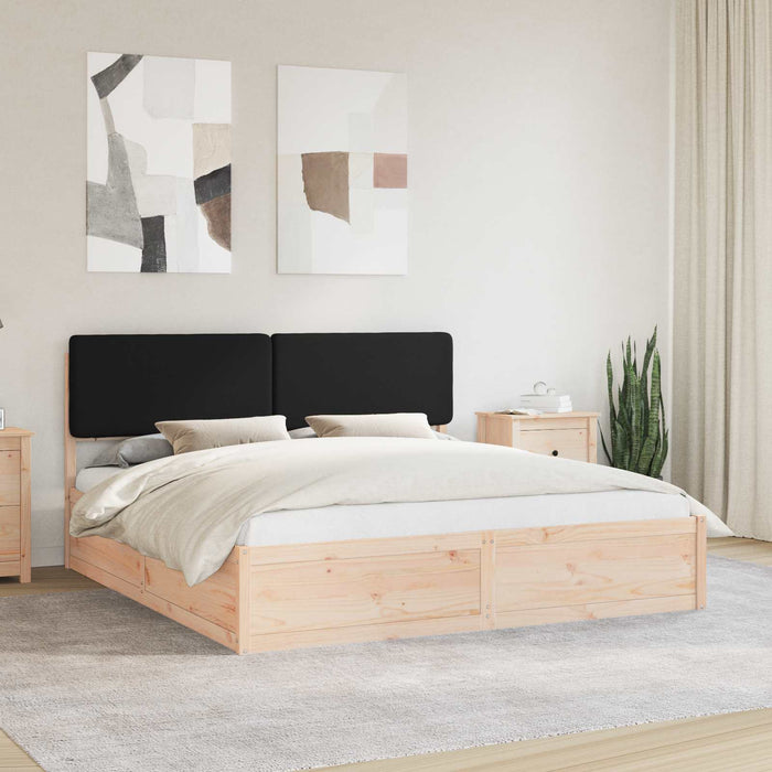 Cadru de pat cu tăblie tapițată cu headboard Negru 200 x 200 cm - WALTI WALTI