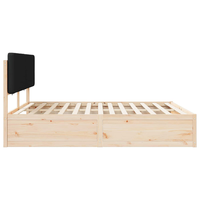 Cadru de pat cu tăblie tapițată cu headboard Negru 200 x 200 cm - WALTI WALTI