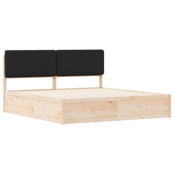 Cadru de pat cu tăblie tapițată cu headboard Negru 180 x 200 cm - WALTI WALTI