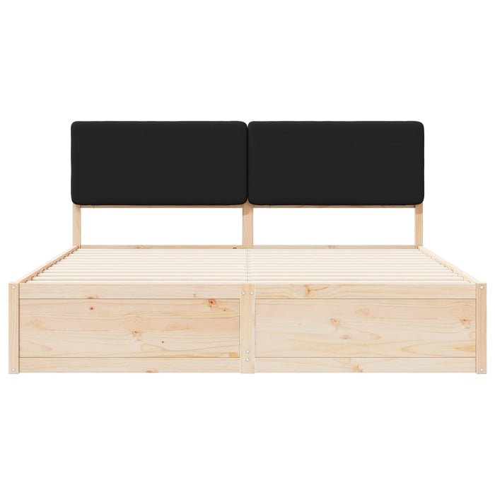 Cadru de pat cu tăblie tapițată cu headboard Negru 180 x 200 cm - WALTI WALTI