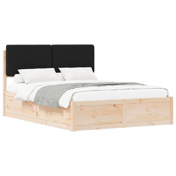 Cadru de pat cu tăblie tapițată cu headboard Negru 160 x 200 cm - WALTI WALTI