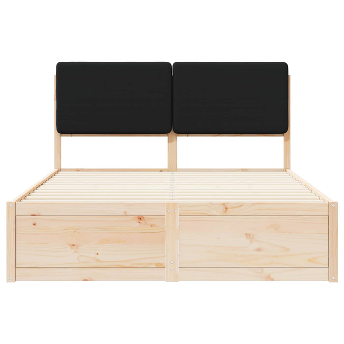 Cadru de pat cu tăblie tapițată cu headboard Negru 160 x 200 cm - WALTI WALTI
