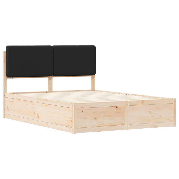 Cadru de pat cu tăblie tapițată cu headboard Negru 140 x 200 cm - WALTI WALTI