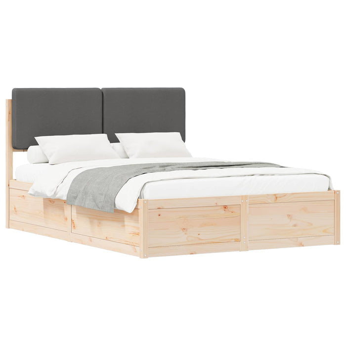 Cadru de pat cu tăblie tapițată Gri închis 140 x 190 cm - WALTI WALTI