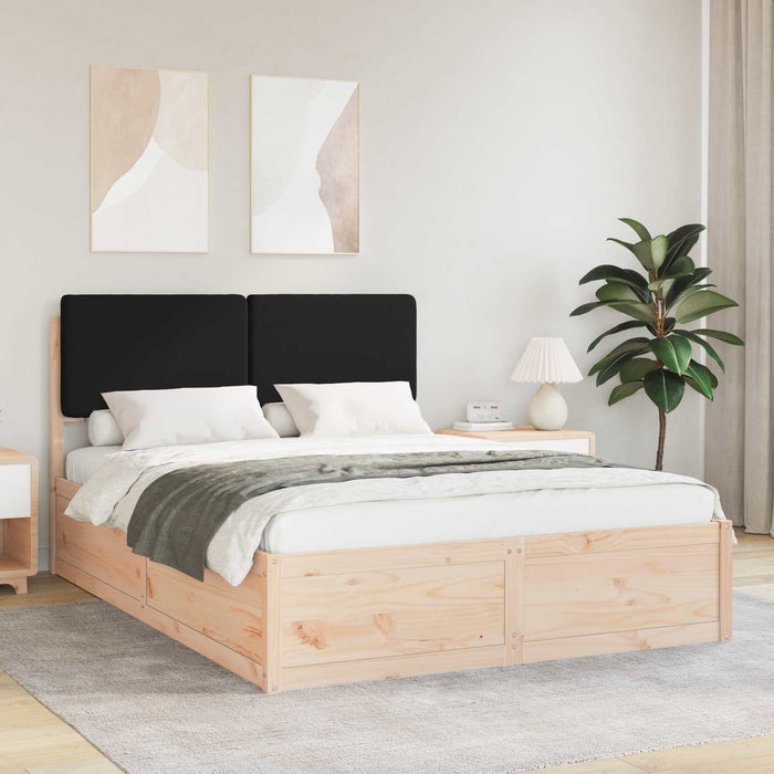 Cadru de pat cu tăblie tapițată cu headboard Negru 140 x 190 cm - WALTI WALTI