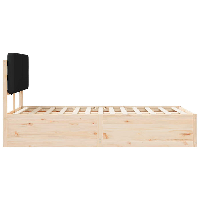 Cadru de pat cu tăblie tapițată cu headboard Negru 140 x 190 cm - WALTI WALTI