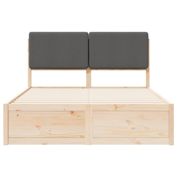 Cadru de pat cu tăblie tapițată Gri închis 135 x 190 cm - WALTI WALTI
