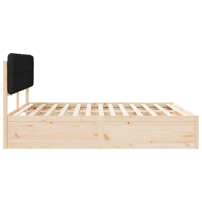 Cadru de pat cu tăblie tapițată cu headboard Negru 200 x 200 cm - WALTI WALTI