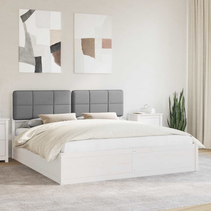 Cadru de pat cu tăblie tapițată Gri deschis 200 x 200 cm - WALTI WALTI