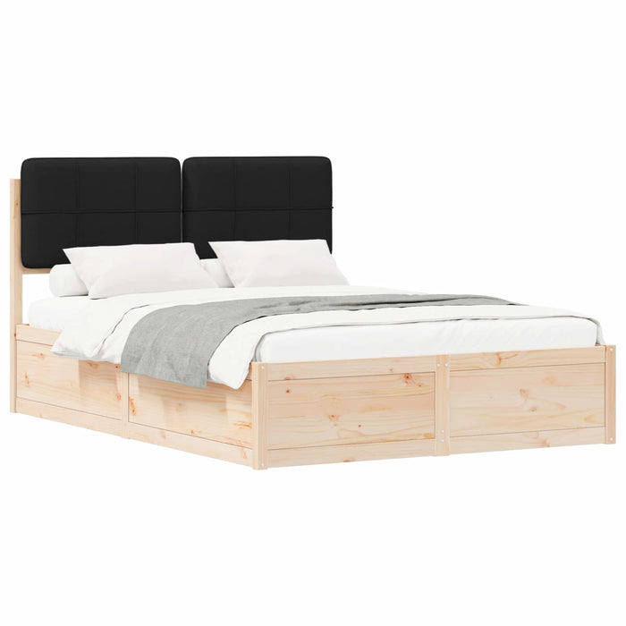 Cadru de pat cu tăblie tapițată cu headboard Negru 160 x 200 cm - WALTI WALTI