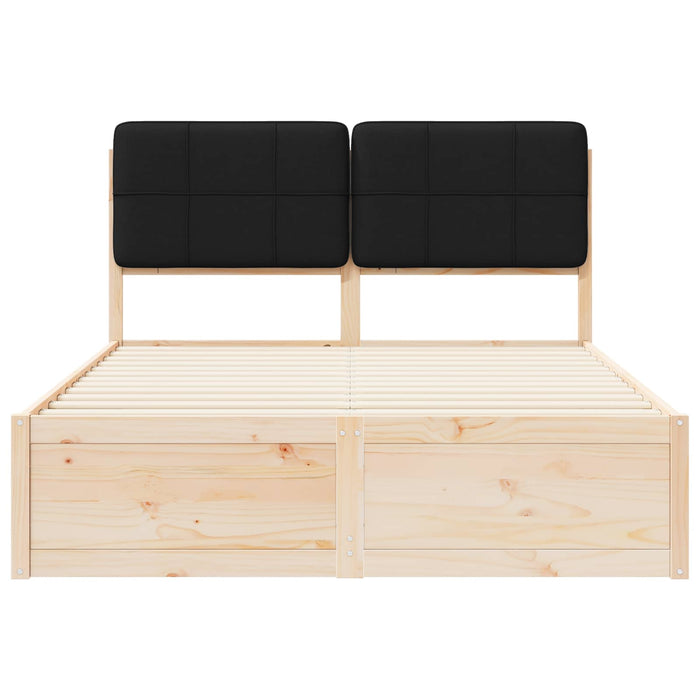 Cadru de pat cu tăblie tapițată cu headboard Negru 140 x 200 cm - WALTI WALTI