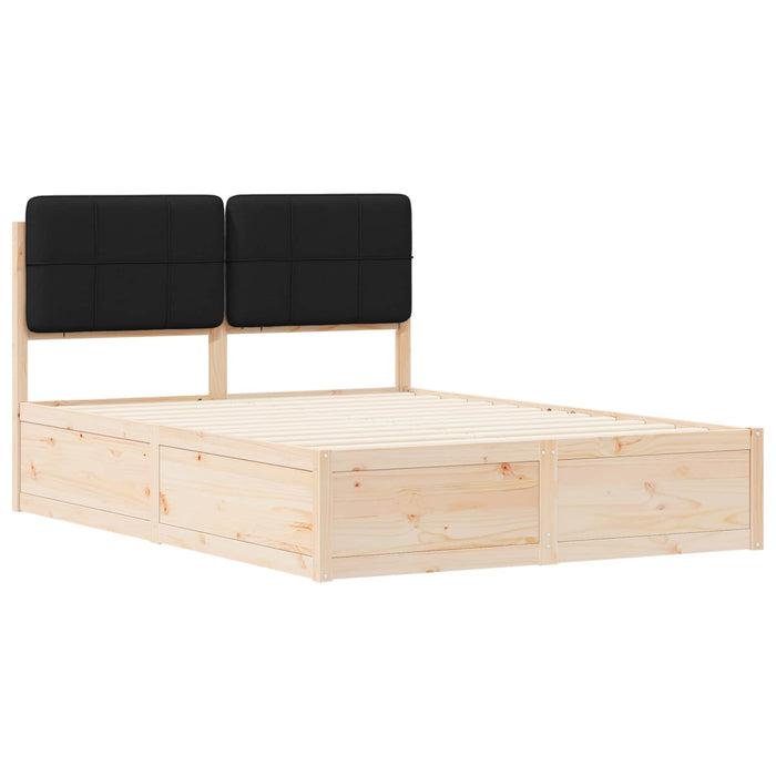 Cadru de pat cu tăblie tapițată cu headboard Negru 140 x 190 cm - WALTI WALTI