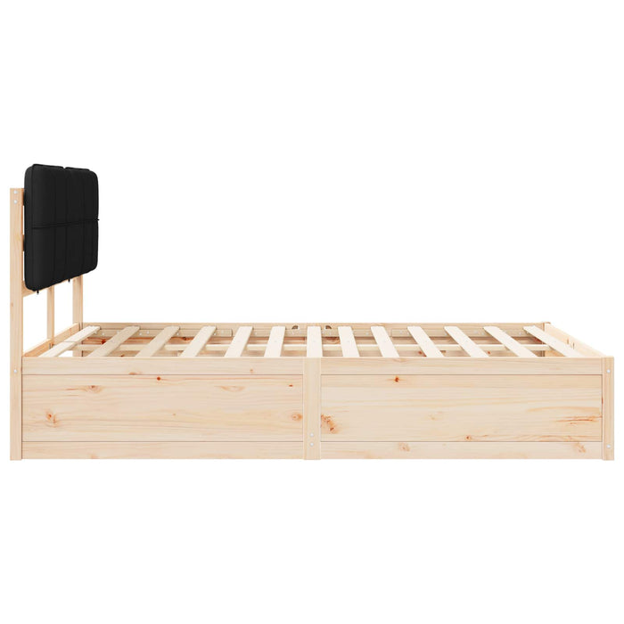Cadru de pat cu tăblie tapițată cu headboard Negru 135 x 190 cm - WALTI WALTI