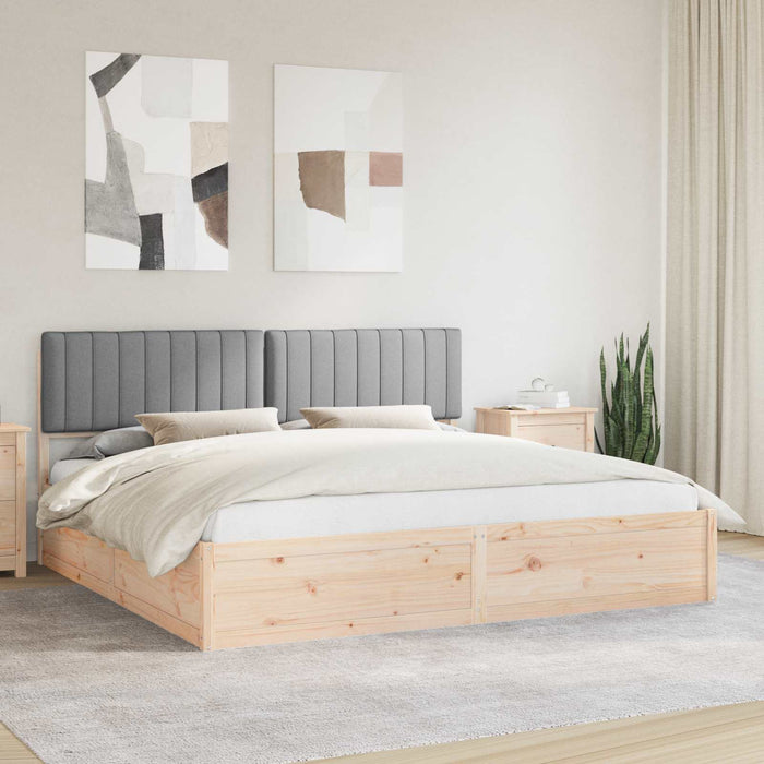 Cadru de pat cu tăblie tapițată Gri deschis 200 x 200 cm - WALTI WALTI