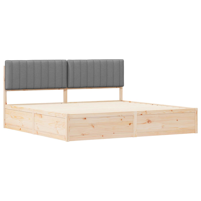 Cadru de pat cu tăblie tapițată Gri deschis 200 x 200 cm - WALTI WALTI