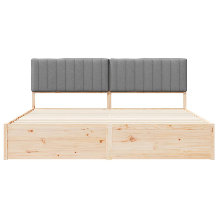 Cadru de pat cu tăblie tapițată Gri deschis 200 x 200 cm - WALTI WALTI