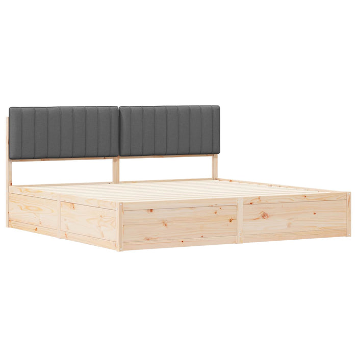 Cadru de pat cu tăblie tapițată Gri închis 200 x 200 cm - WALTI WALTI