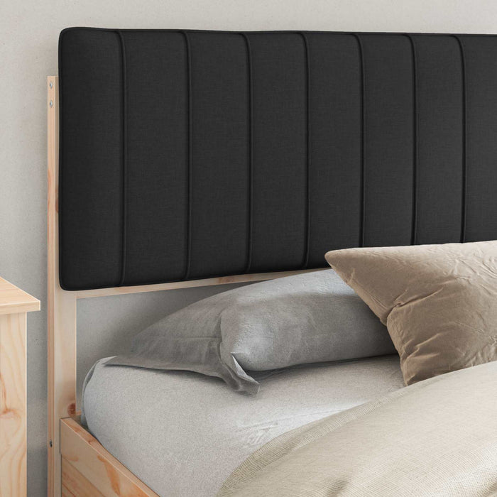 Cadru de pat cu tăblie tapițată cu headboard Negru 200 x 200 cm - WALTI WALTI