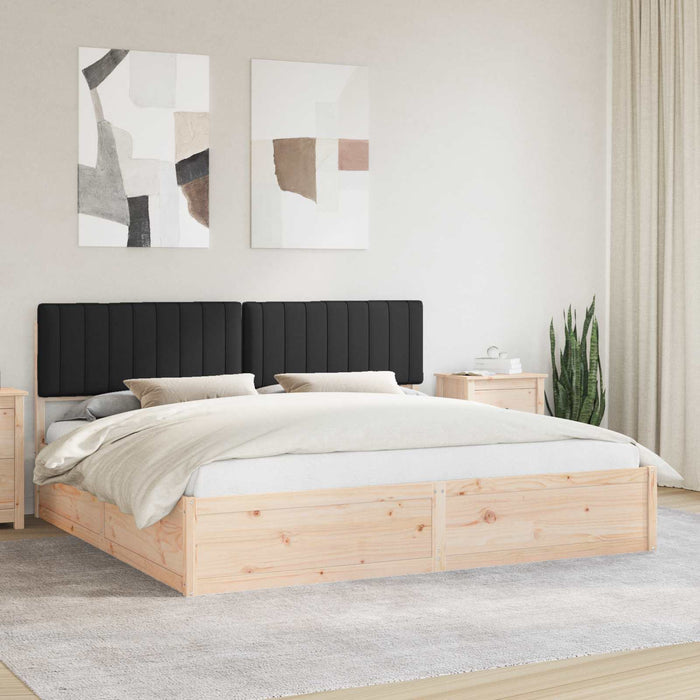 Cadru de pat cu tăblie tapițată cu headboard Negru 200 x 200 cm - WALTI WALTI