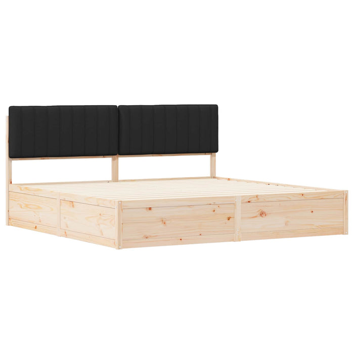 Cadru de pat cu tăblie tapițată cu headboard Negru 200 x 200 cm - WALTI WALTI