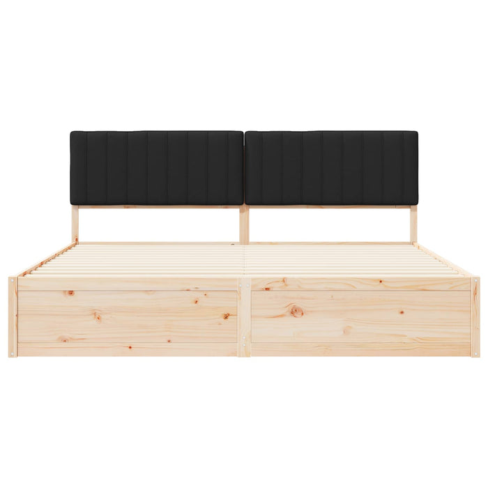 Cadru de pat cu tăblie tapițată cu headboard Negru 200 x 200 cm - WALTI WALTI
