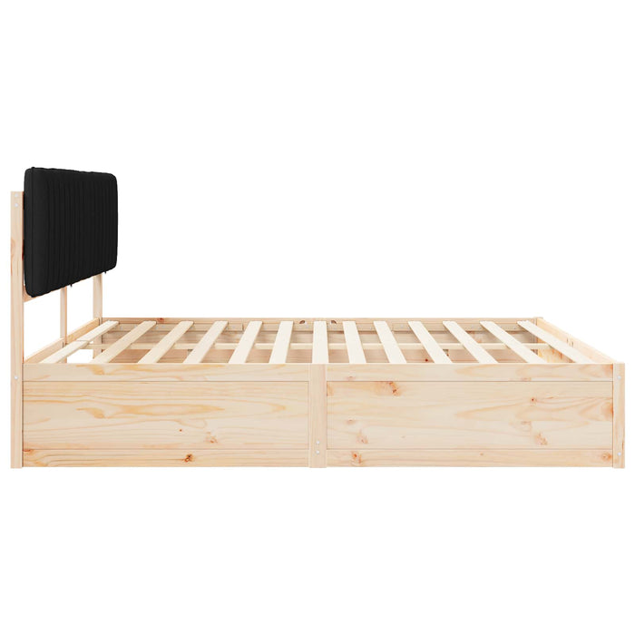 Cadru de pat cu tăblie tapițată cu headboard Negru 200 x 200 cm - WALTI WALTI