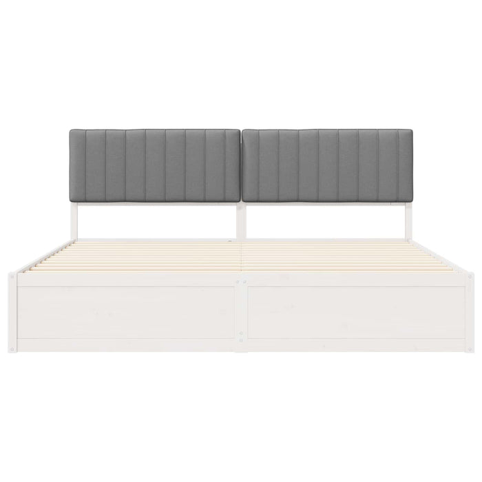 Cadru de pat cu tăblie tapițată Gri deschis 200 x 200 cm - WALTI WALTI
