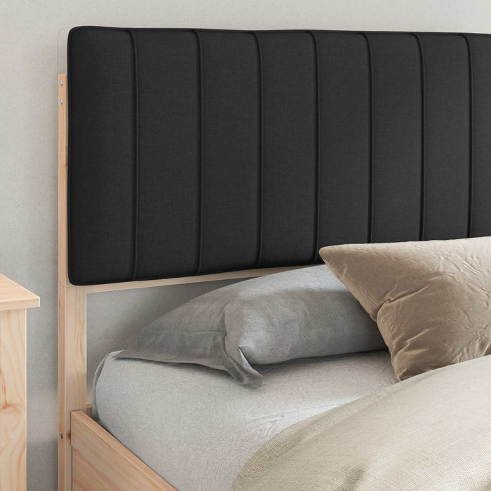 Cadru de pat cu tăblie tapițată cu headboard Negru 180 x 200 cm - WALTI WALTI