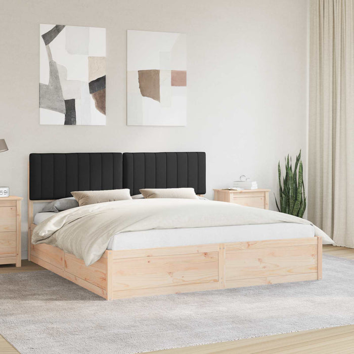 Cadru de pat cu tăblie tapițată cu headboard Negru 180 x 200 cm - WALTI WALTI