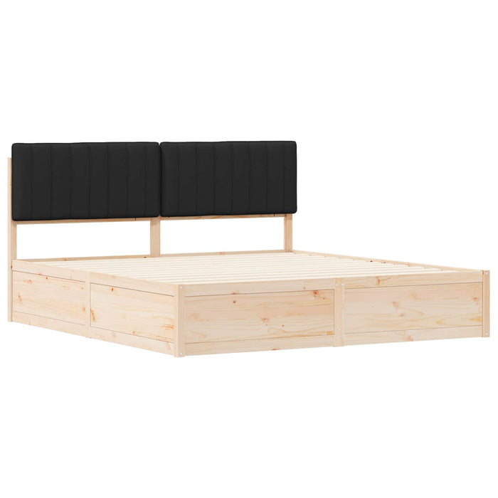 Cadru de pat cu tăblie tapițată cu headboard Negru 180 x 200 cm - WALTI WALTI