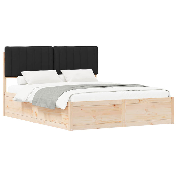 Cadru de pat cu tăblie tapițată cu headboard Negru 160 x 200 cm - WALTI WALTI