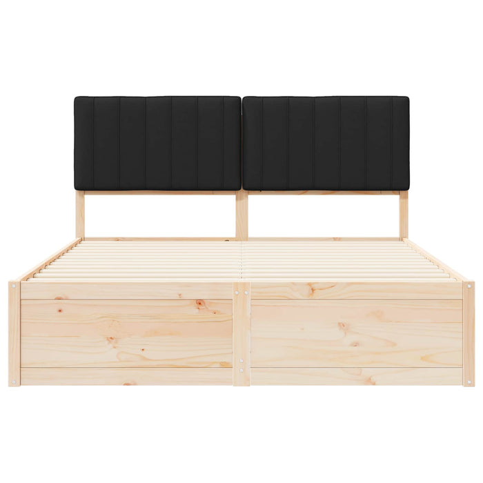 Cadru de pat cu tăblie tapițată cu headboard Negru 160 x 200 cm - WALTI WALTI