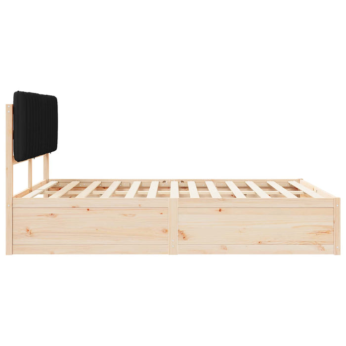 Cadru de pat cu tăblie tapițată cu headboard Negru 160 x 200 cm - WALTI WALTI