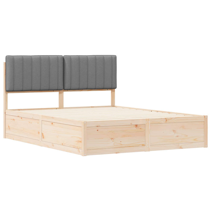 Cadru de pat cu tăblie tapițată Gri deschis 150 x 200 cm - WALTI WALTI