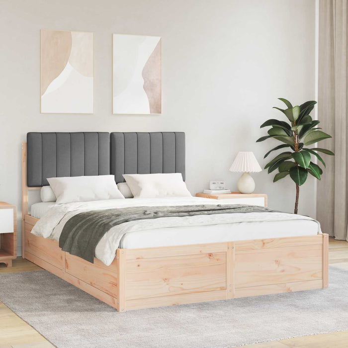 Cadru de pat cu tăblie tapițată Gri închis 135 x 190 cm - WALTI WALTI
