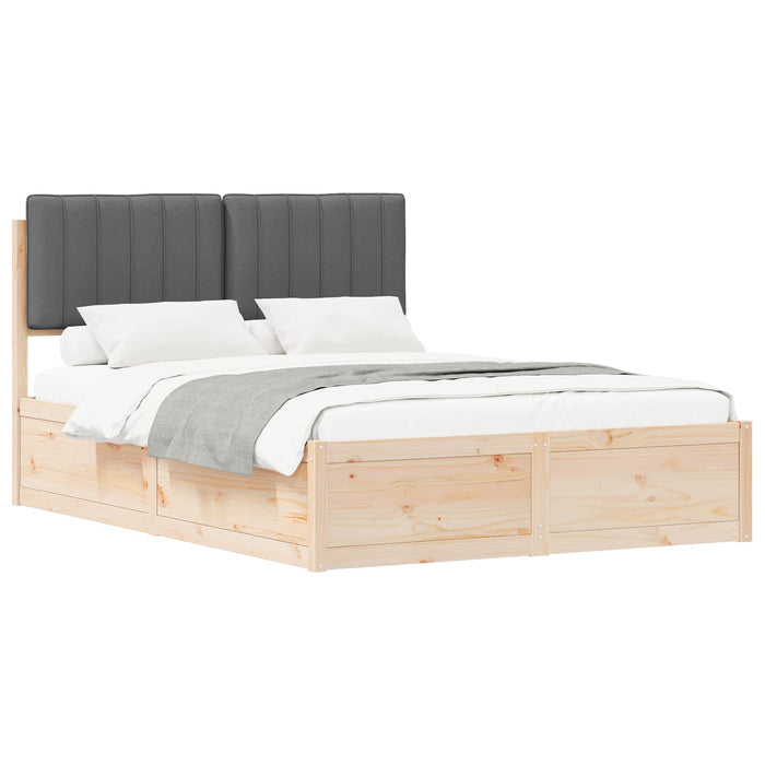 Cadru de pat cu tăblie tapițată Gri închis 135 x 190 cm - WALTI WALTI