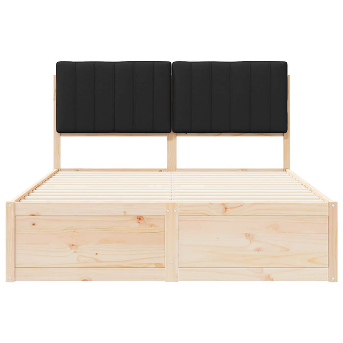 Cadru de pat cu tăblie tapițată cu headboard Negru 135 x 190 cm - WALTI WALTI