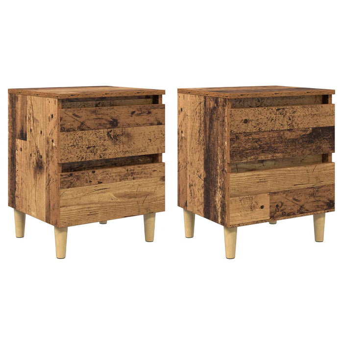 Dulapuri de pat 2 pcs Lemn Vechi 40 x 35 x 50 cm Lemn compozit - WALTI WALTI