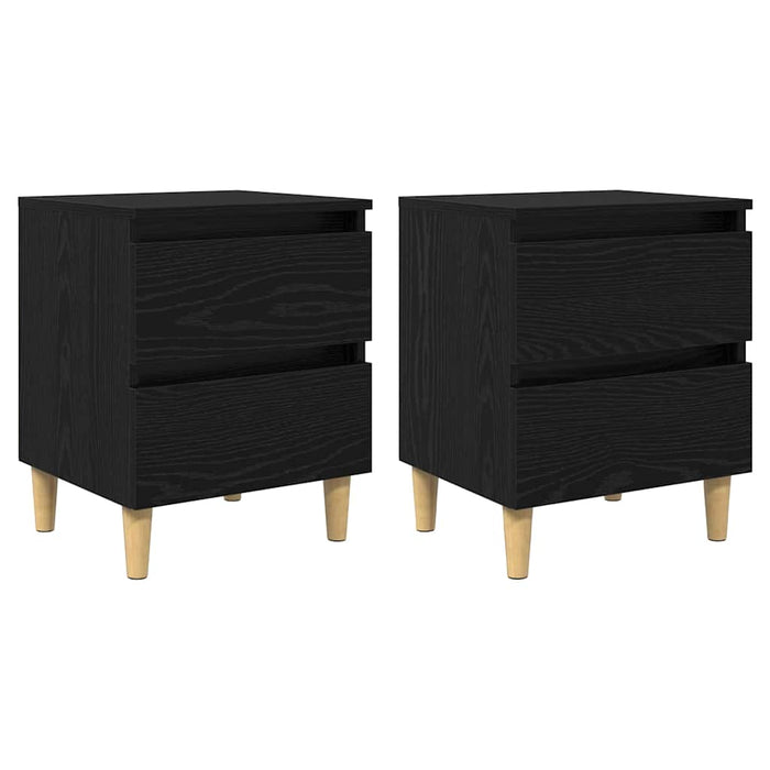 Dulapuri de pat cu sertar 2 pcs Stejar Negru 40 x 35 x 50 cm - WALTI WALTI