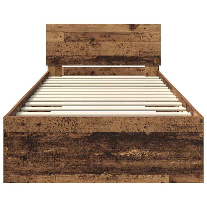 Cadru de pat cu headboard Lemn Vechi 90 x 200 cm Lemn compozit - WALTI WALTI